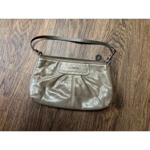 Champagne Shimmer Coach Wristlet